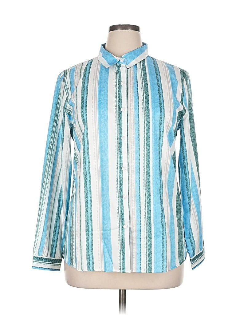 Pre-owned Assorted Brands Long Sleeve Blouse In Blue