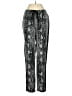 Rebecca Taylor 100% Rayon Paisley Silver Black Casual Pants Size 4 - photo 1