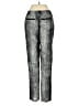Rebecca Taylor 100% Rayon Paisley Silver Black Casual Pants Size 4 - photo 2