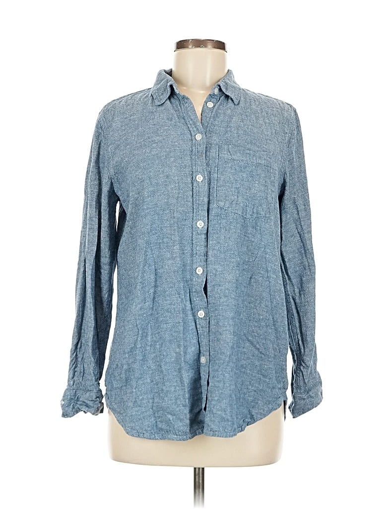 Pre-owned Gap Long Sleeve Button Down Shirt In Blue