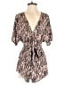 By Anthropologie 100% Rayon Animal Print Pink Romper Size XS - photo 1