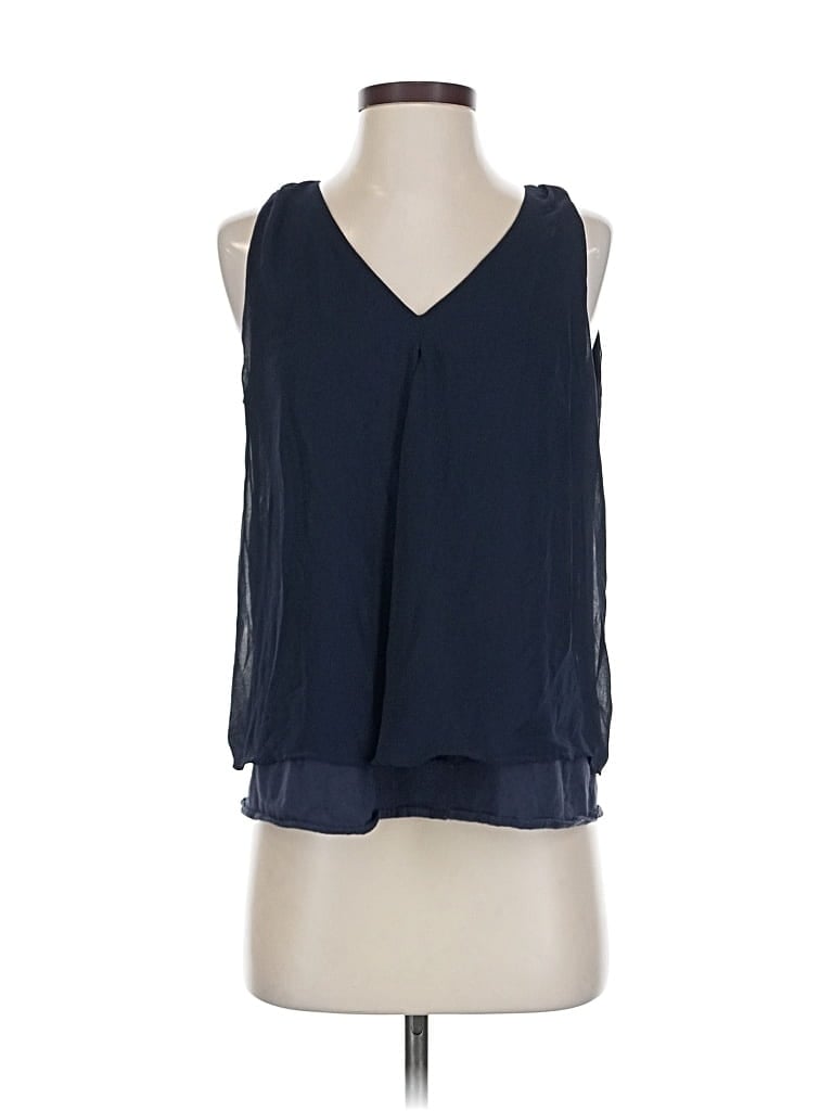 Pre-owned Mango Sleeveless Blouse In Blue