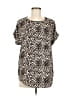 Buffalo by David Bitton 100% Polyester Animal Print Ivory Short Sleeve Blouse Size M - photo 1