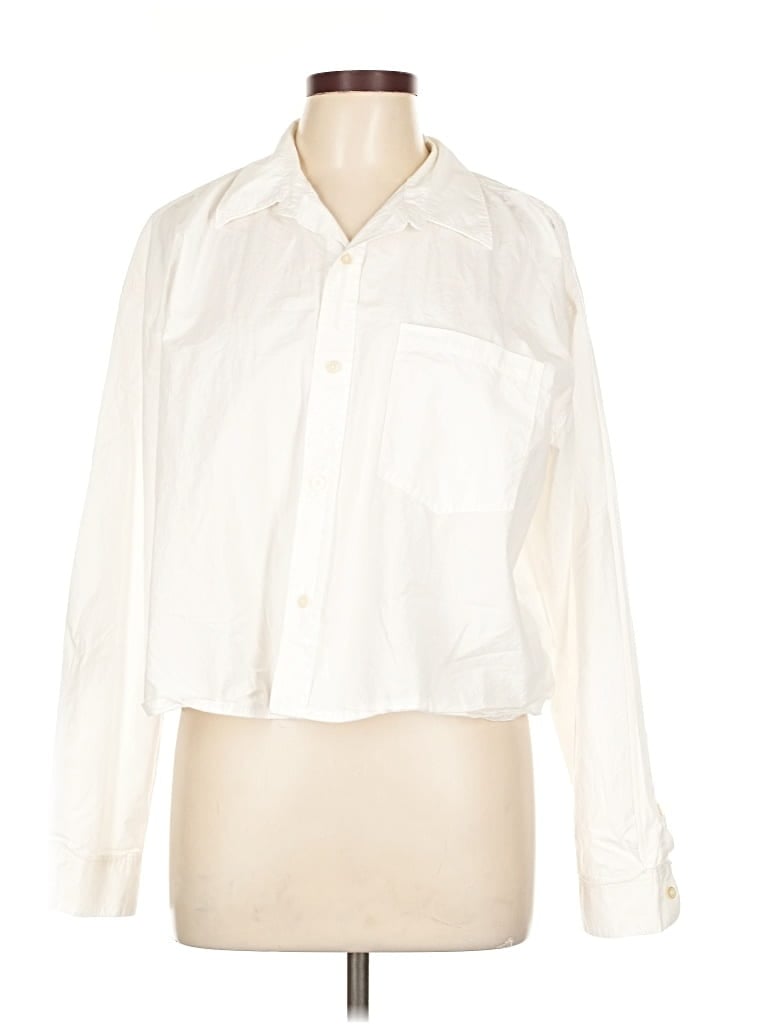 Pre-owned Re/done Long Sleeve Button Down Shirt In White