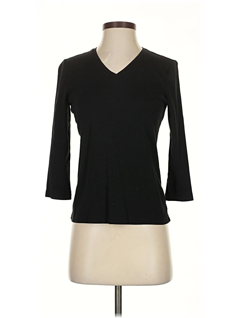 Pre-owned Chico's 3/4 Sleeve T-shirt In Black