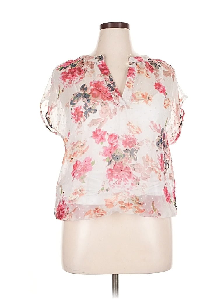 Pre-owned Roz & Ali Sleeveless Blouse In White