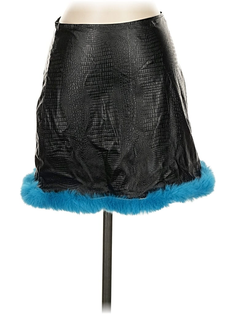 Pre-owned Cider Faux Leather Skirt In Blue