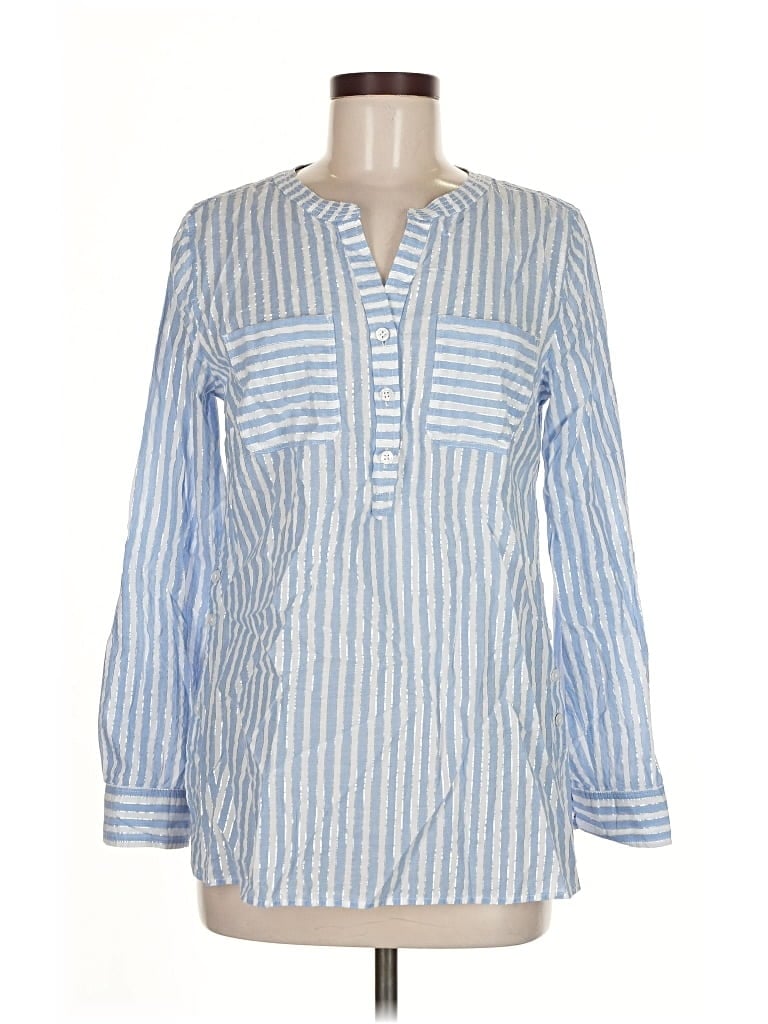Pre-owned Talbots Long Sleeve Blouse In Blue