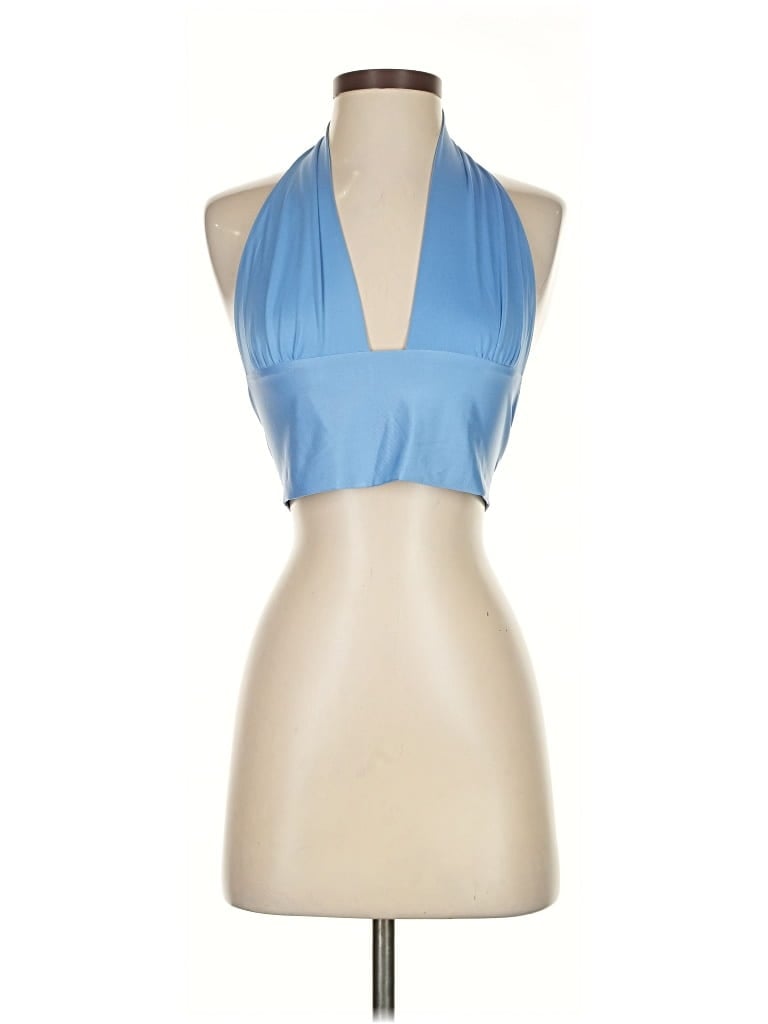 Pre-owned Princess Polly Tank Top Blue Halter Neckline Tops