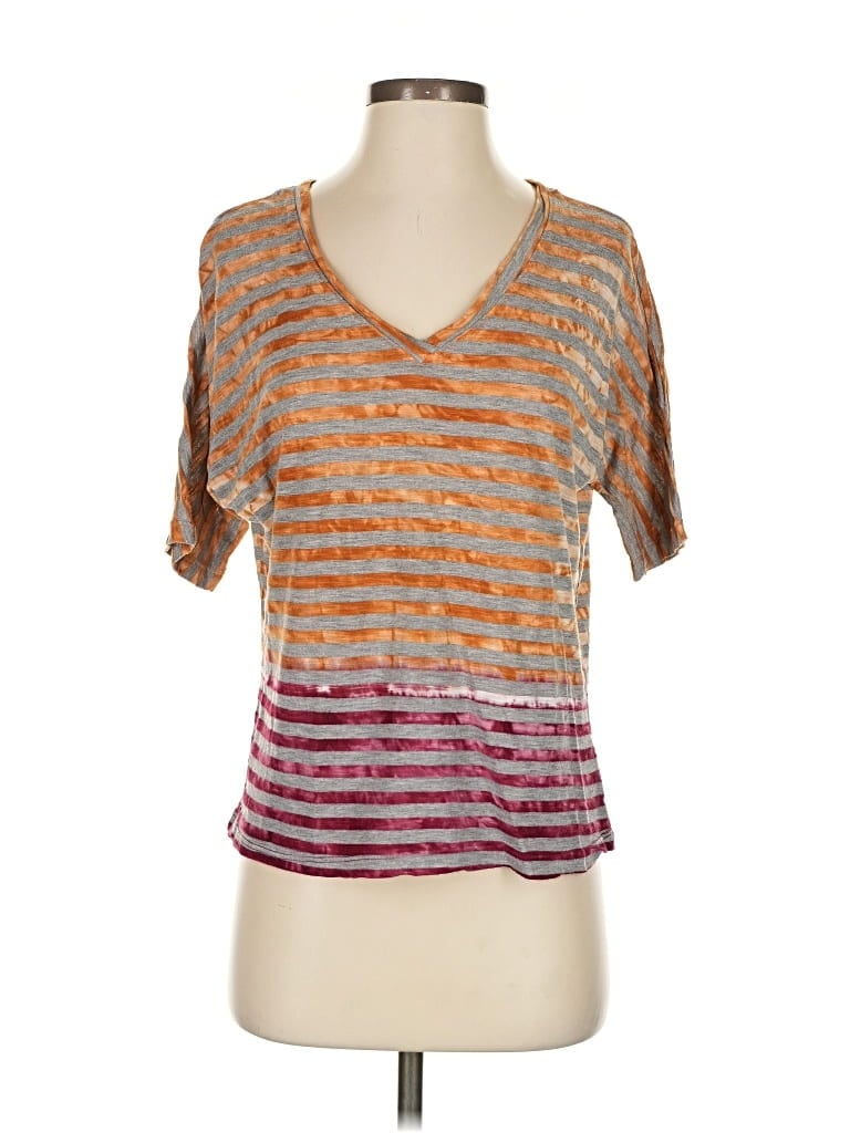 Pre-owned Prana Short Sleeve Top Brown V Neck Tops