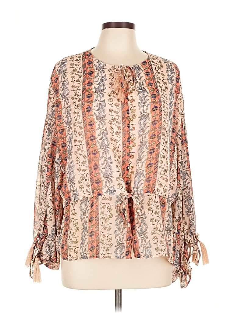 Pre-owned Allison Joy Long Sleeve Blouse In Orange