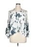 Style Envy 100% Rayon Silver 3/4 Sleeve Blouse Size XL - photo 1