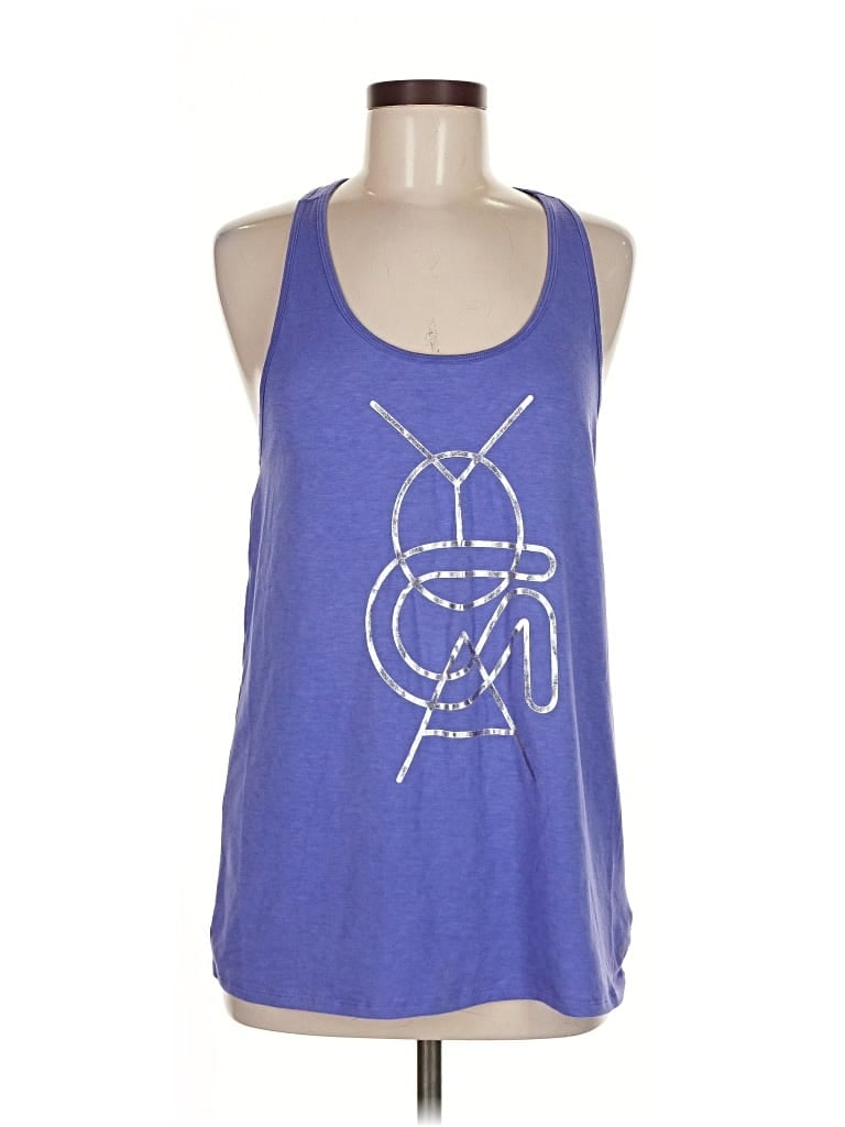 Pre-owned Gap Fit Outlet Tank Top Blue Halter Neckline Tops