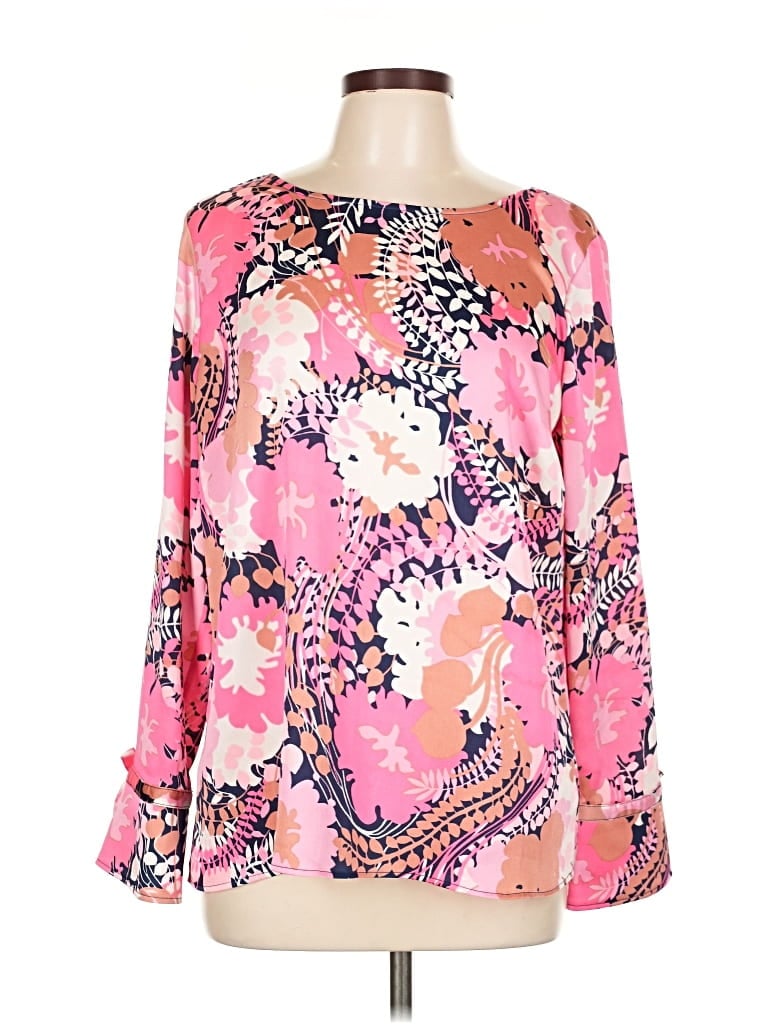 Pre-owned Talbots Long Sleeve Blouse In Pink