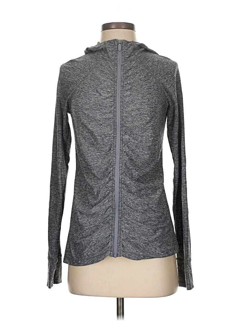 Pre-owned Athleta Zip Up Hoodie In Gray