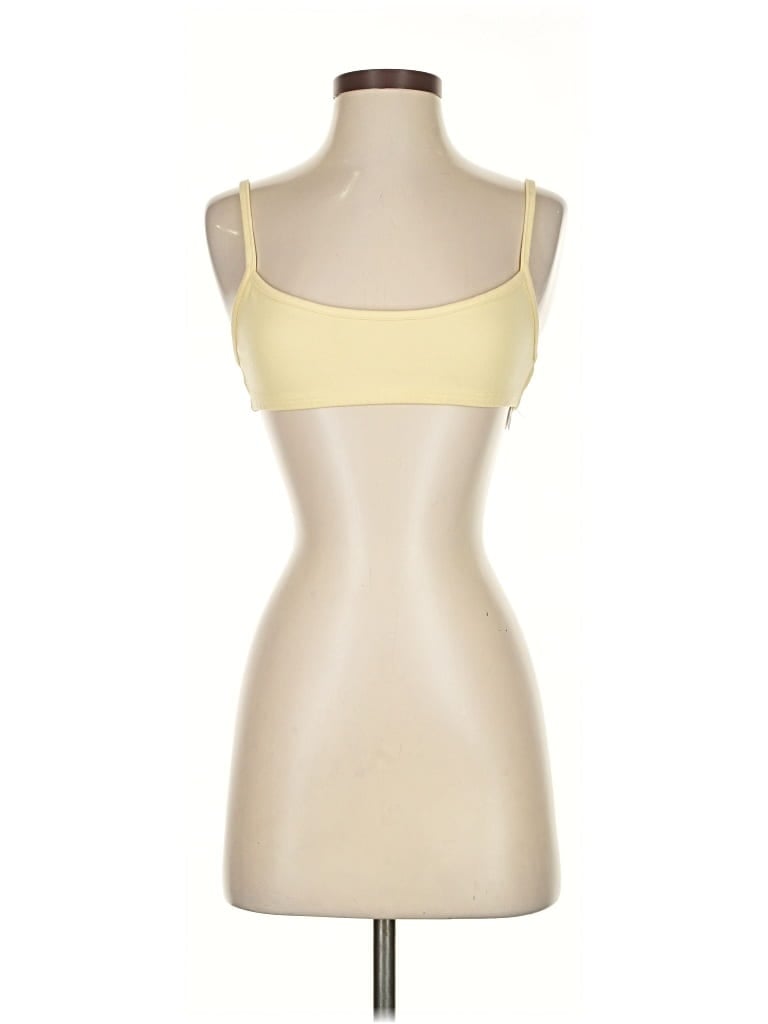 Pre-owned Danielle Bernstein Tank Top Yellow Strapless Neckline Tops