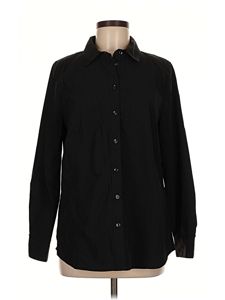 Pre-owned Calvin Klein Performance Long Sleeve Button Down Shirt In Black