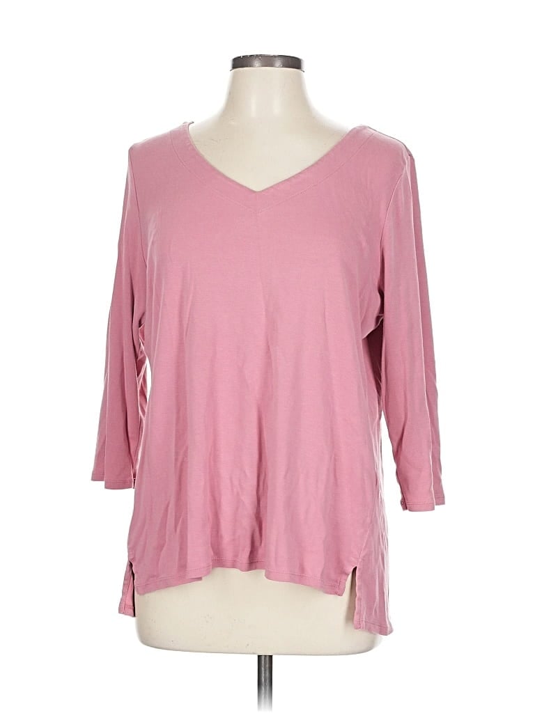 Pre-owned Jjill 3/4 Sleeve T-shirt In Pink