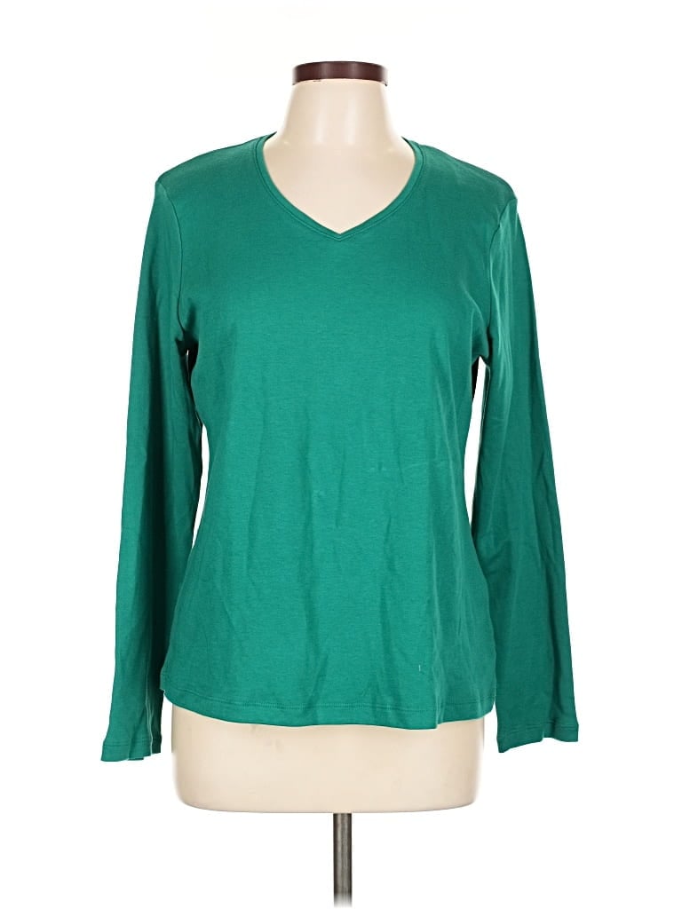 Pre-owned Croft & Barrow 3/4 Sleeve T-shirt In Green