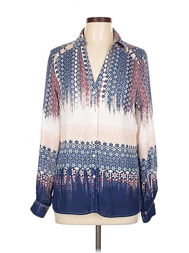 Pre-owned Candies Candie's Long Sleeve Blouse In Blue