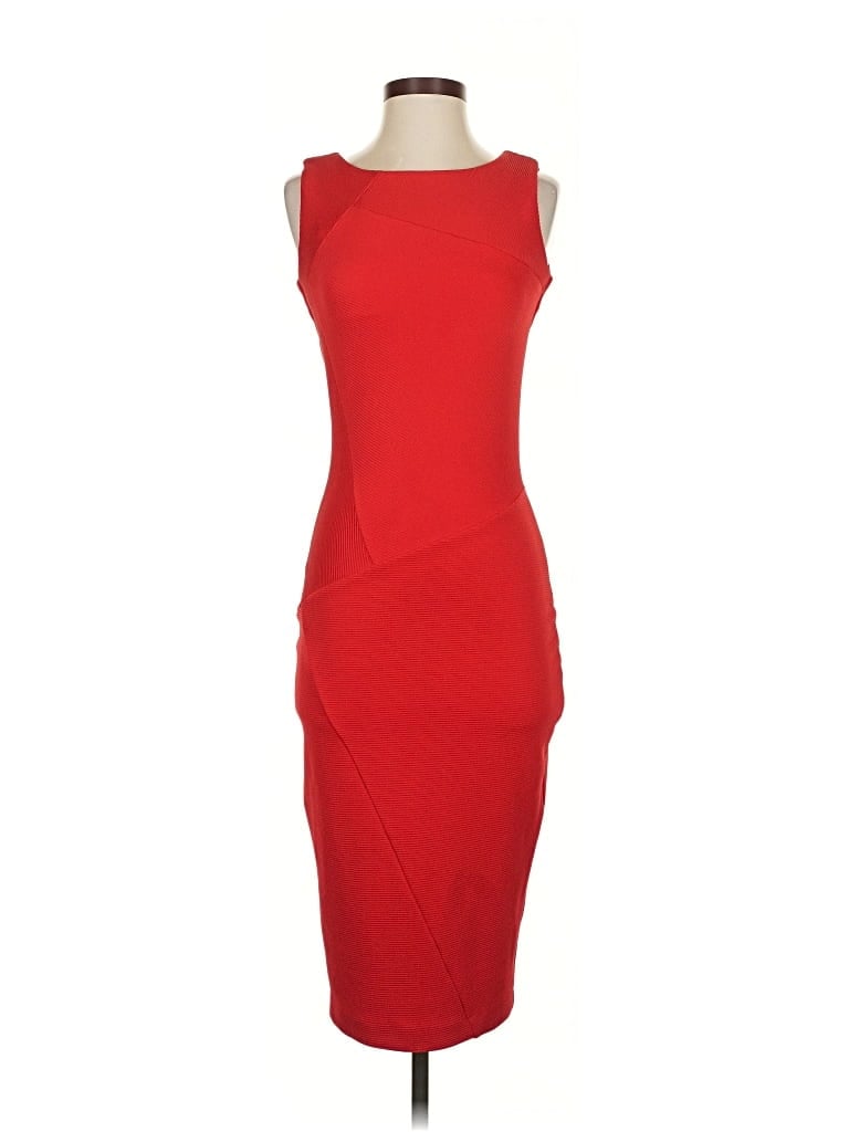 Pre-owned Eva Longoria Cocktail Dress In Red