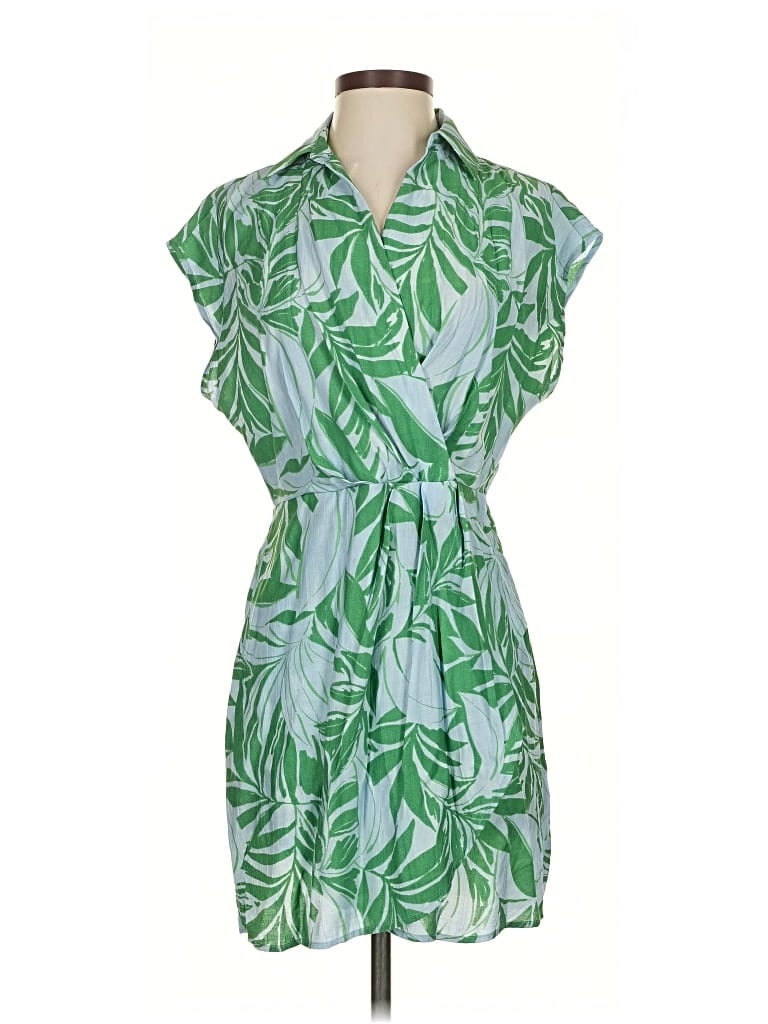 Pre-owned Mng Casual Dress In Green