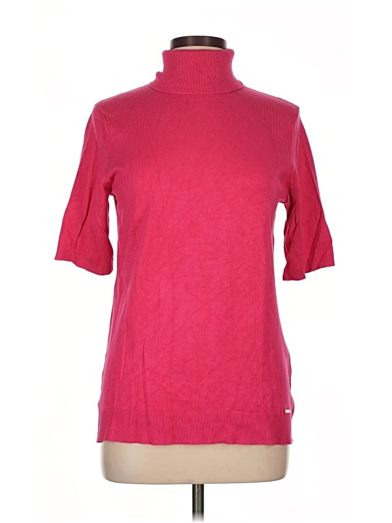 Pre-owned Anne Klein Turtleneck Sweater In Pink