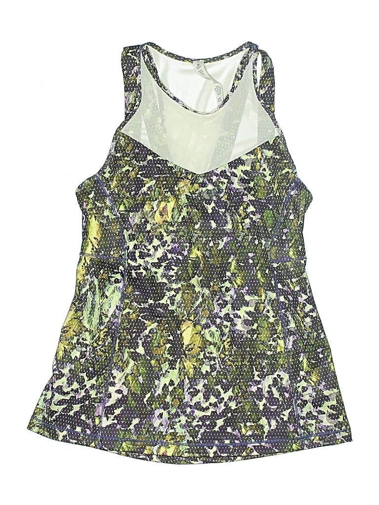 Pre-owned Lululemon Athletica Swimsuit Top Green Camo Pattern Swimwear