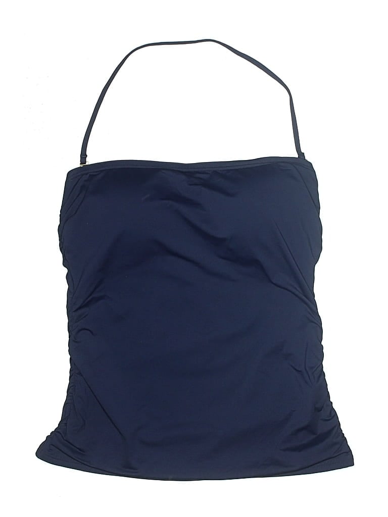 Tommy Bahama Swimsuit Top Blue Solid Pattern Swimwear