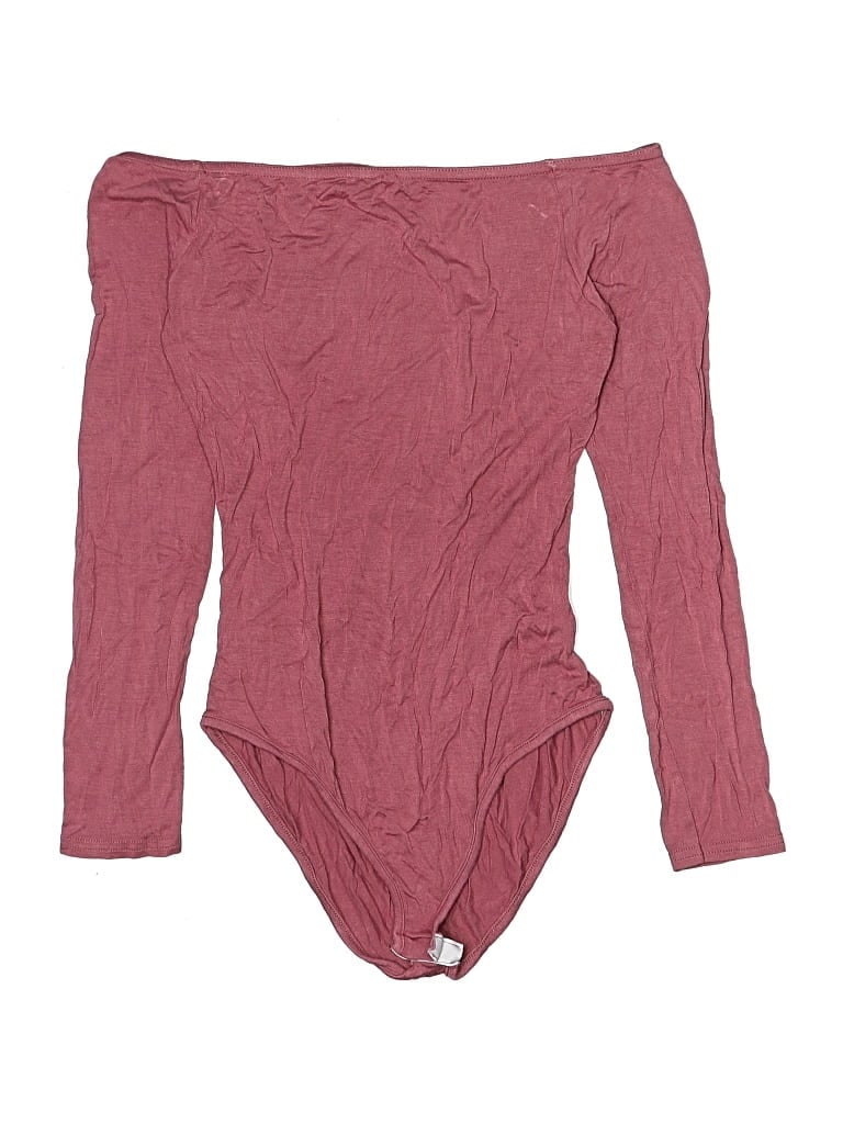 Pre-owned Prettylittlething Bodysuit In Burgundy