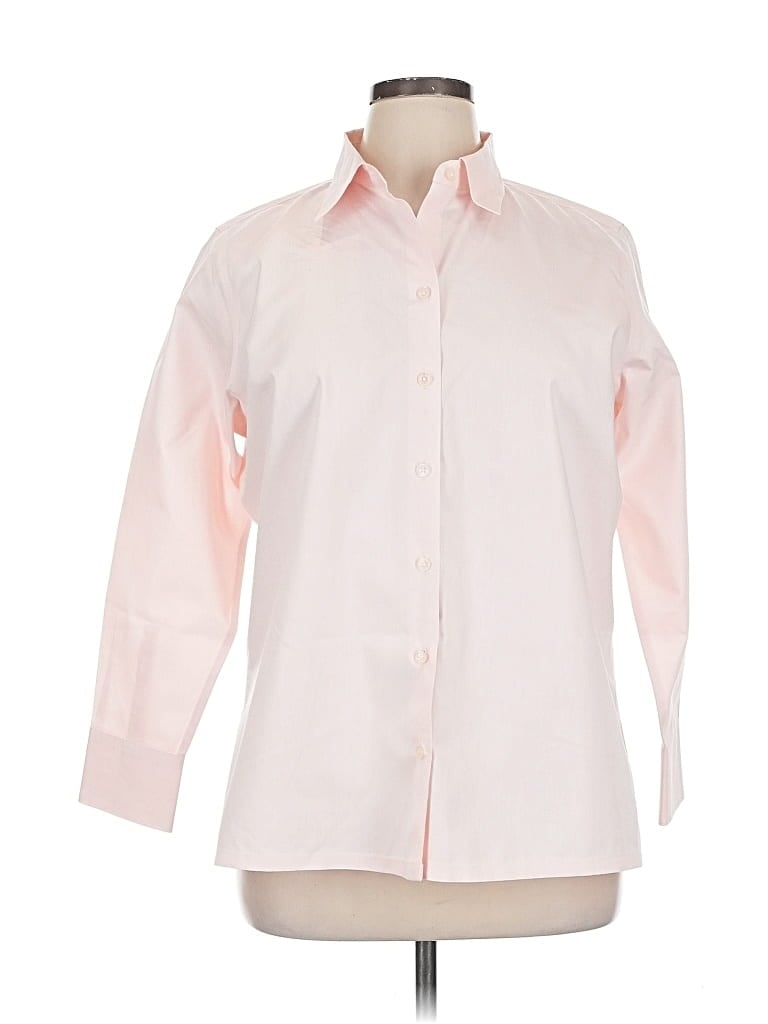 Pre-owned Eddie Bauer Long Sleeve Button Down Shirt In Pink
