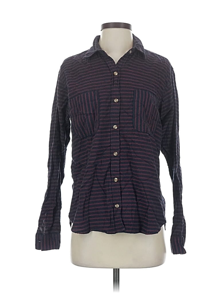 Pre-owned Abercrombie & Fitch Long Sleeve Button Down Shirt In Blue