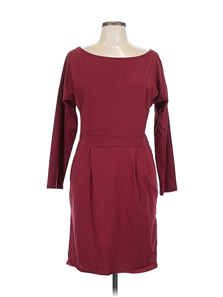 Pre-owned Unbranded Casual Dress In Burgundy