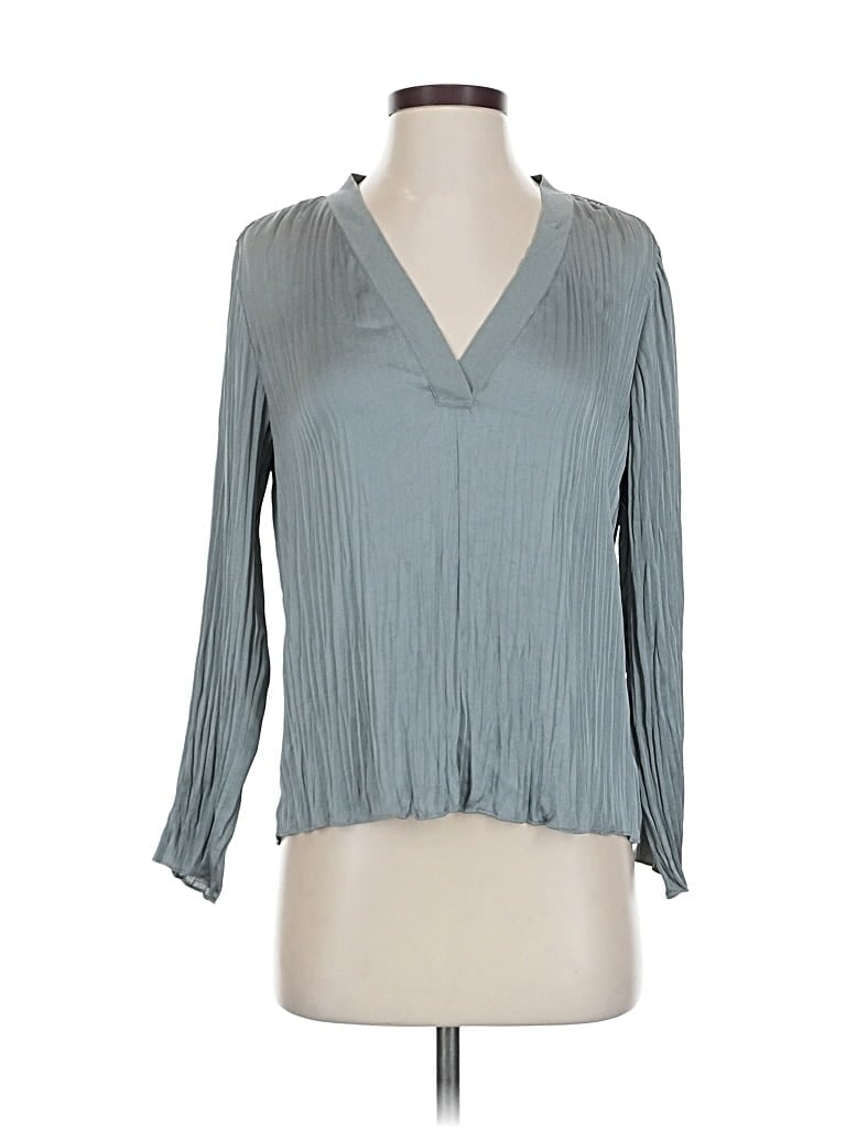 Pre-owned Vince Long Sleeve Blouse In Gray