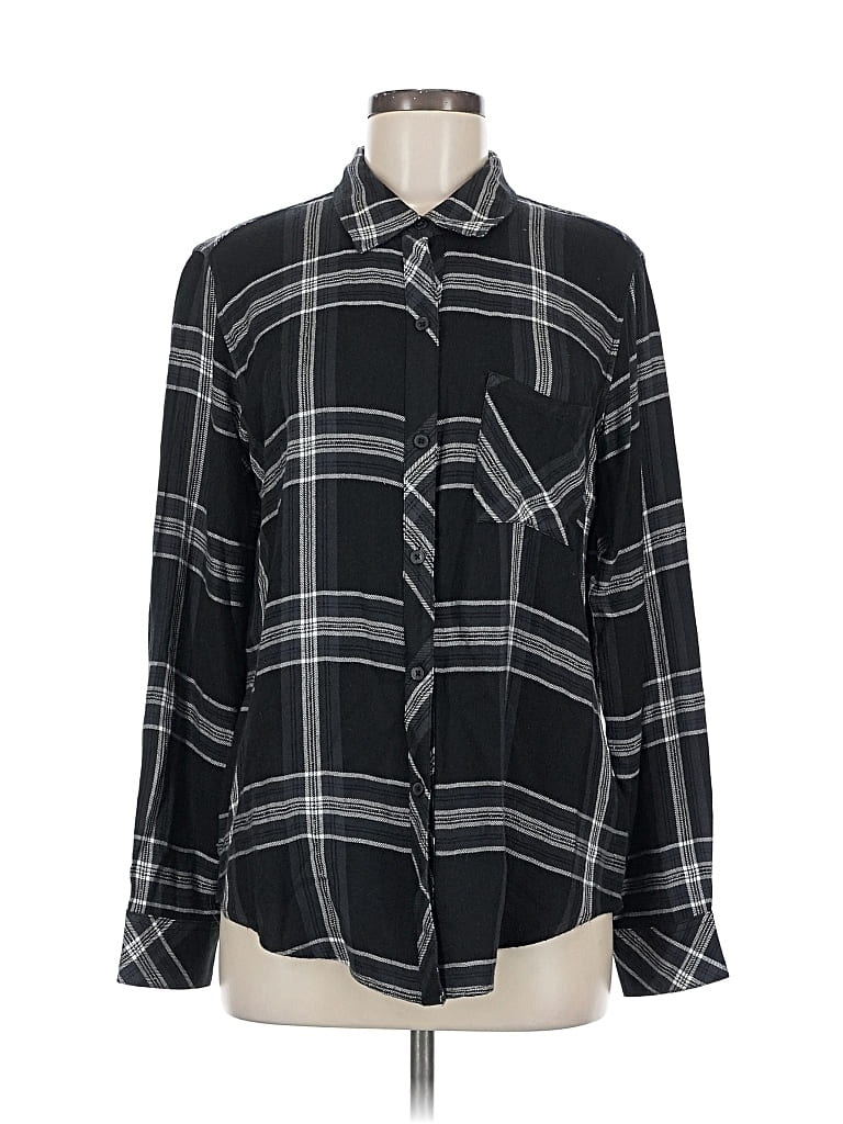 Pre-owned Rails Long Sleeve Button Down Shirt In Black