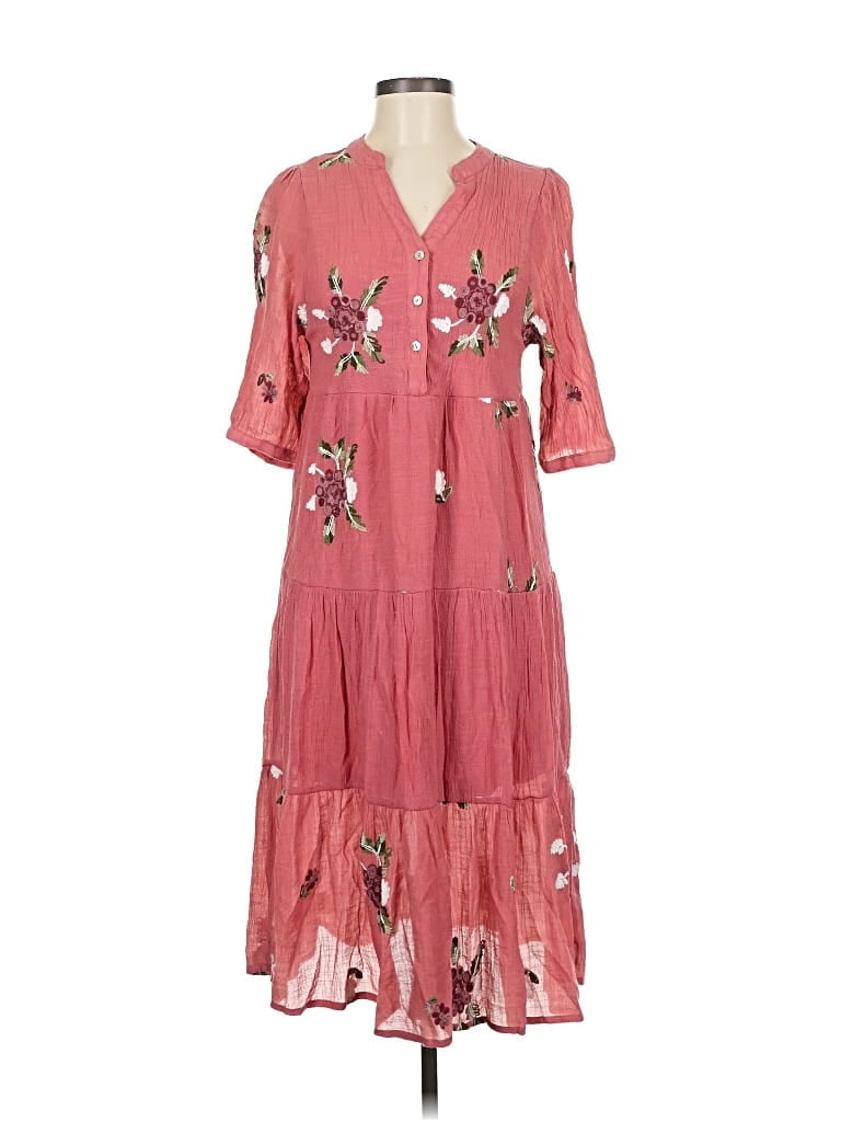 Pre-owned Fig And Flower Casual Dress In Pink