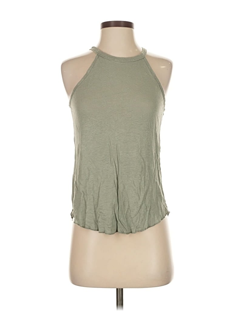 Pre-owned Abercrombie & Fitch Tank Top Green Halter Neckline Tops