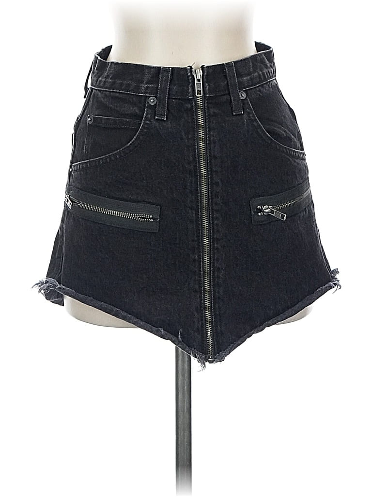 Pre-owned Carmar Denim Skirt In Black