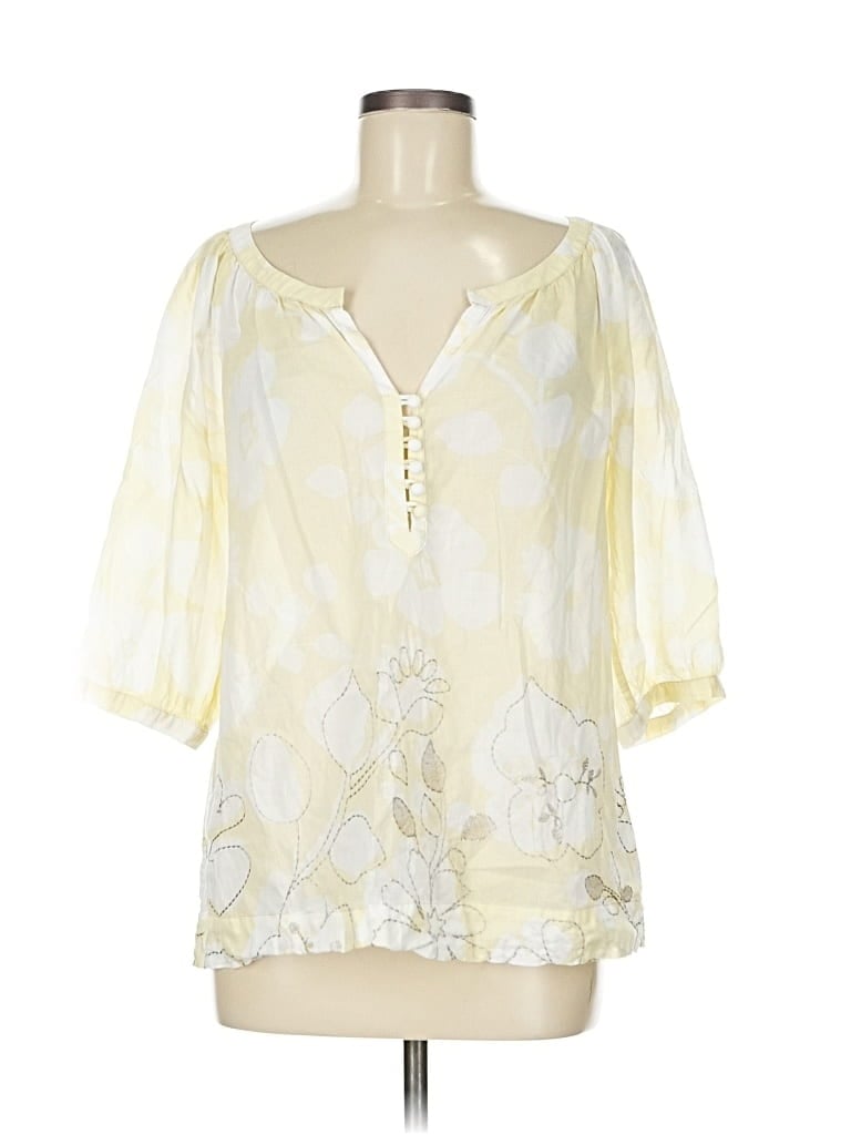 Pre-owned Cabi 3/4 Sleeve Blouse In Yellow