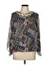 John Paul Richard 100% Polyester Blue Long Sleeve Blouse Size L - photo 1