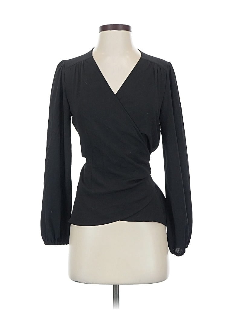 Pre-owned Chelsea28 Long Sleeve Blouse In Black