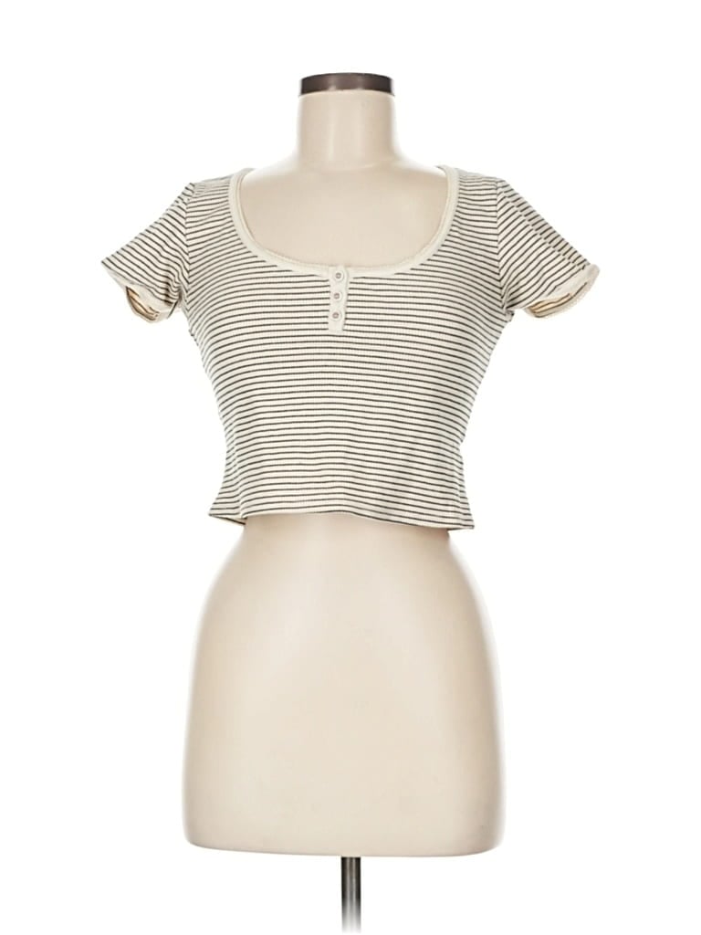 Pre-owned Atelier Short Sleeve Henley Shirt In White