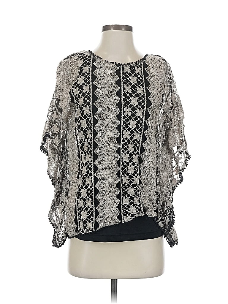 Pre-owned Soieblu 3/4 Sleeve Blouse In Silver