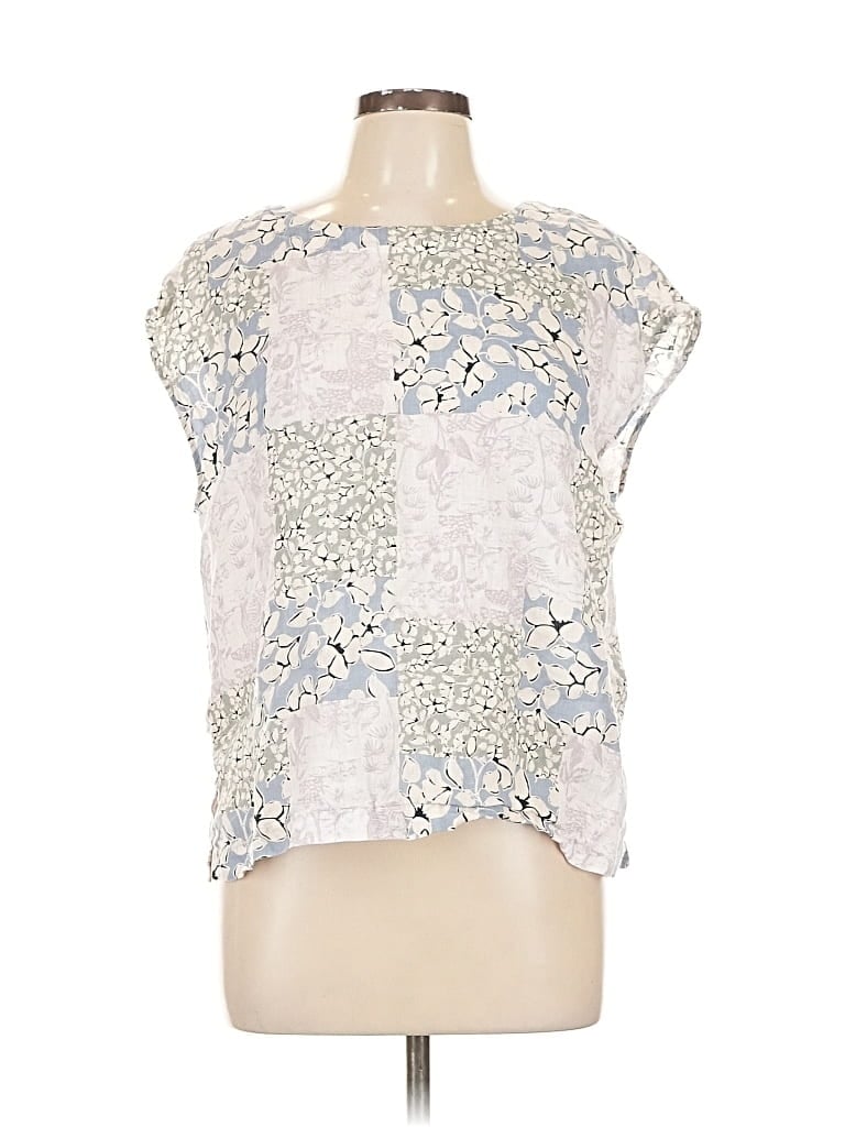 Pre-owned Nicole Miller Short Sleeve Blouse In White