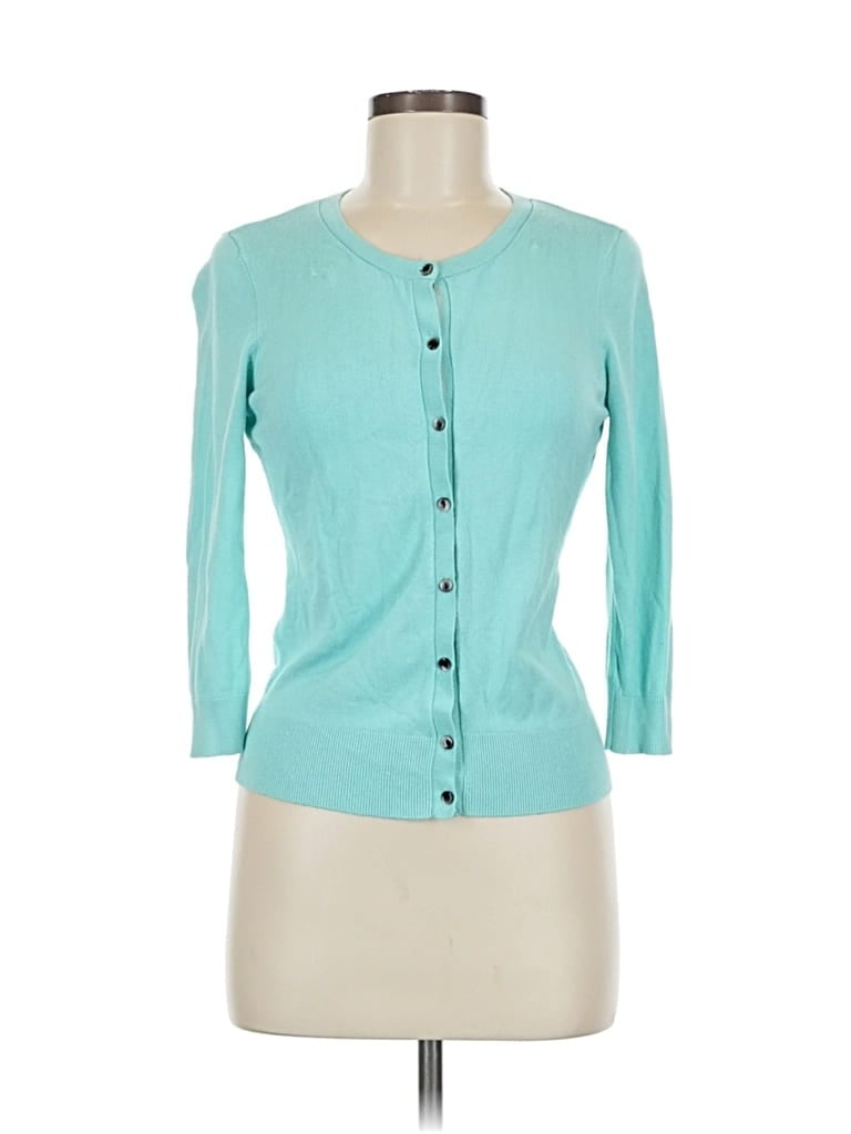 Pre-owned Halogen Cardigan Sweater In Blue