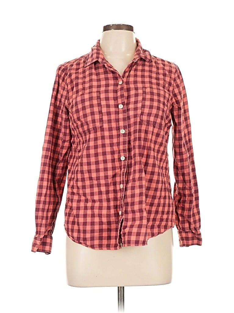 Pre-owned Old Navy Long Sleeve Button Down Shirt In Red