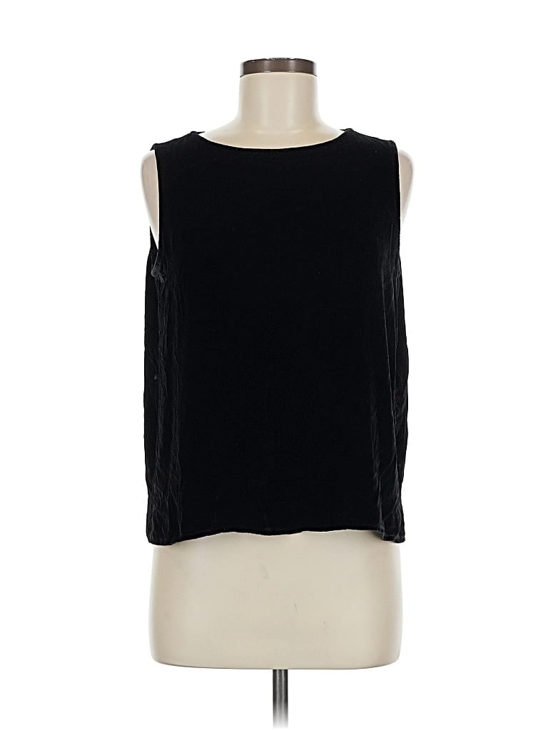 Pre-owned Eileen Fisher Sleeveless Top Black Boatneck Tops