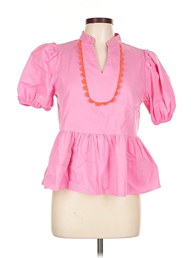 Pre-owned Tcec Short Sleeve Blouse In Pink