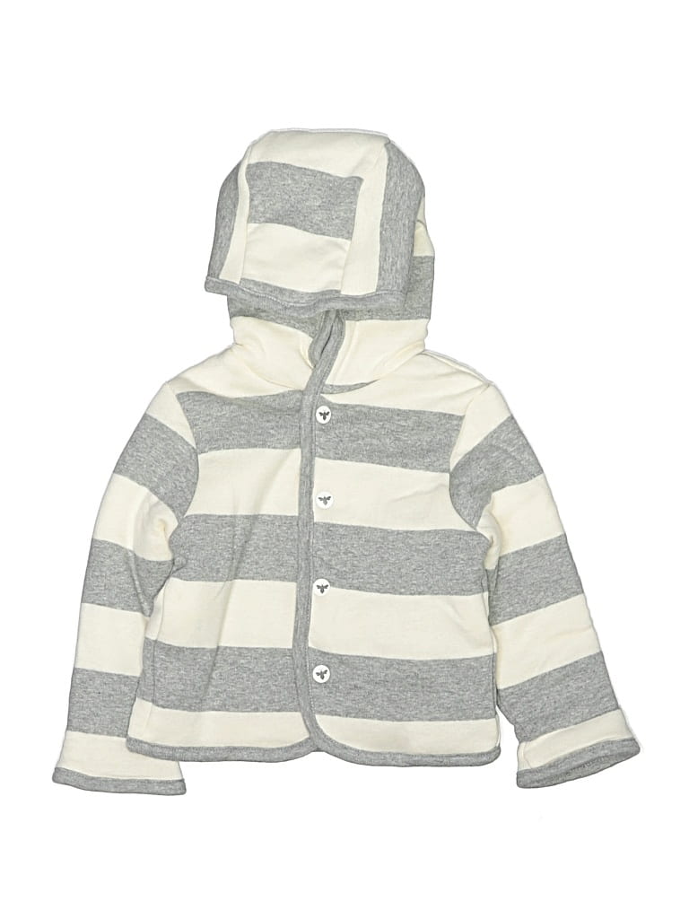 Pre-owned Burt's Bees Baby Babies' Zip Up Hoodie In Silver