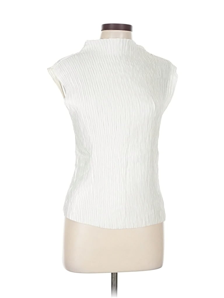 Pre-owned Dkny Sleeveless Blouse In White